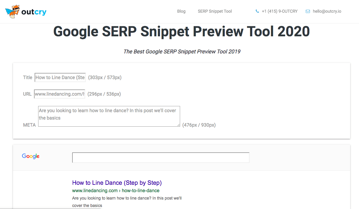 google serp snippet preview tool 2020