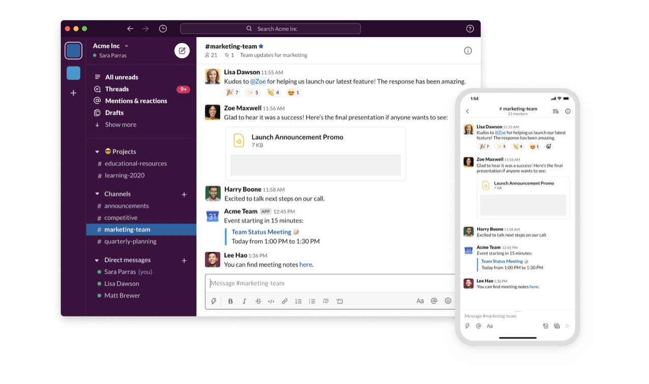 remote team tools - slack